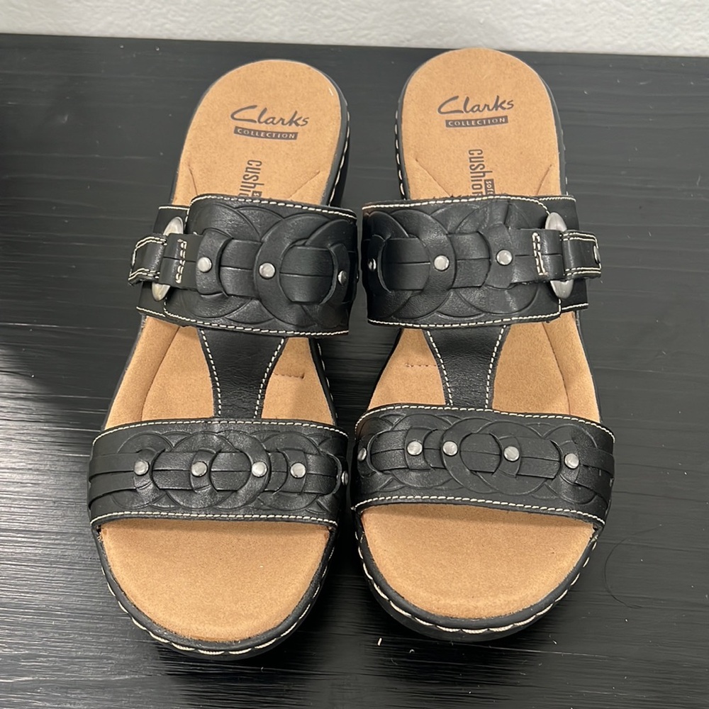 Clarks Women’s Sandals Delana Macrae Black Size 8 - Picture 2 of 15